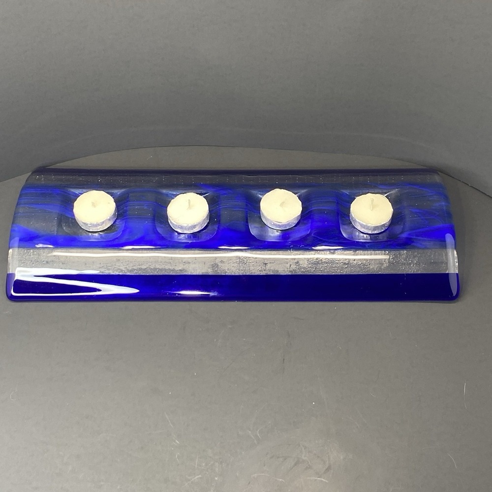 Scott Irvine of Edinburgh Scotland Fused Glass Votive Holder‎